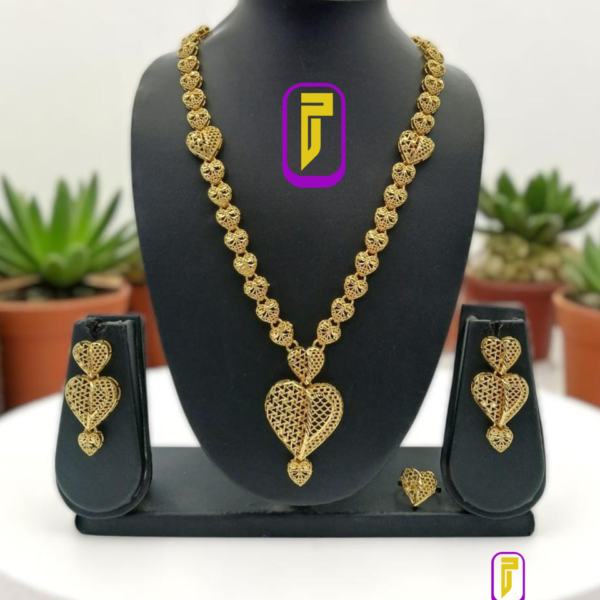 heart necklaces with ring & earring set PRAJLHTS-105