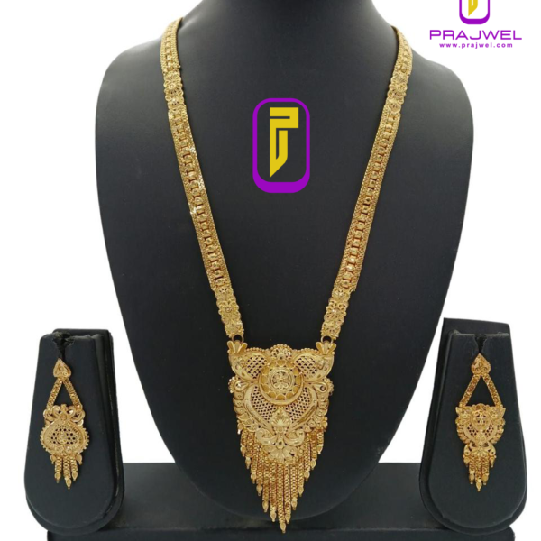 ambari traditional gold plated glittering long set PRAJLNS04