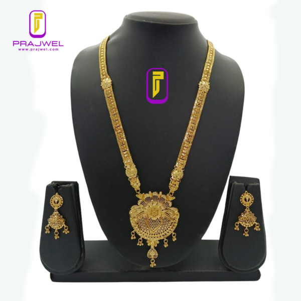sapna traditional gold plated long set med PRAJLNS06