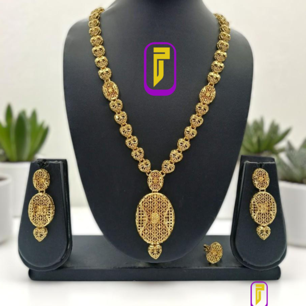 Fulwanti long necklaces with ring & earring set-PRAJLRTS-105
