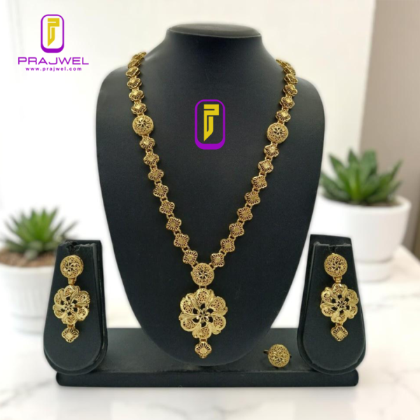 swastik long necklaces with ring & earring set PRAJMTS-105