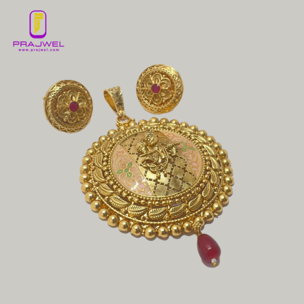 radhe krushna temple pendent set PRLE0011
