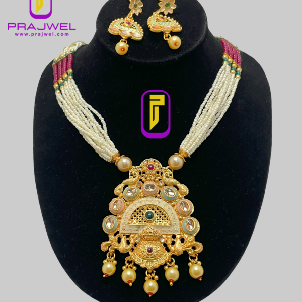 swamini temple jewellery necklace PRLE0026_1