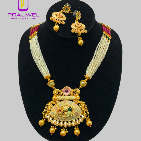 shubhra temple jewellery necklace PRLE0029_1
