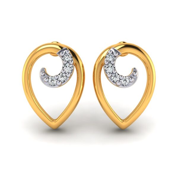 silver zircon ferns Earring