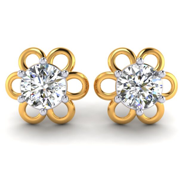 Silver zircon floral earring