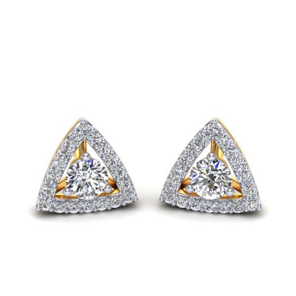 silver zircon triangle earring