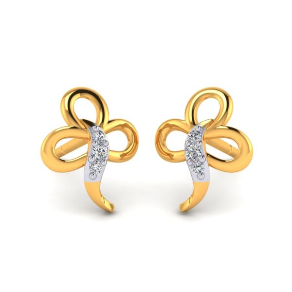 silver three leaf earring yg